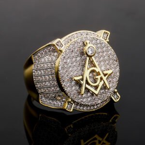 Freemason Diamond Signet Ring
