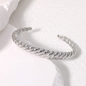Twist Silver Cuff Bracelet