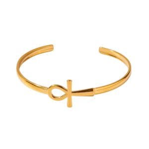 Golden Ankh Cuff Bracelet