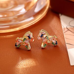 53B04FE022D8D9D8663B39D5EB48FCB1 Colorful Horse-Shaped Stud Earrings
