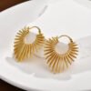 Golden Sunburst Hoop Earrings