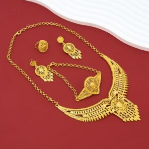 583CD8BFE6377C41B2AD336ACF1CC309 Elegant Golden Lace Jewelry Set