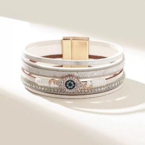 62761F7312475D0AD1814F2DCCFE92EE Evil Eye Leather Cuff Bracelet