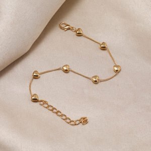 Golden Heart Link Bracelet