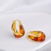 Amber Gold Hoop Earrings