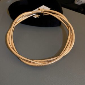 95E7599261598F6B36FC64ADD5A7286A Elegant Gold Multi-Strand Necklace