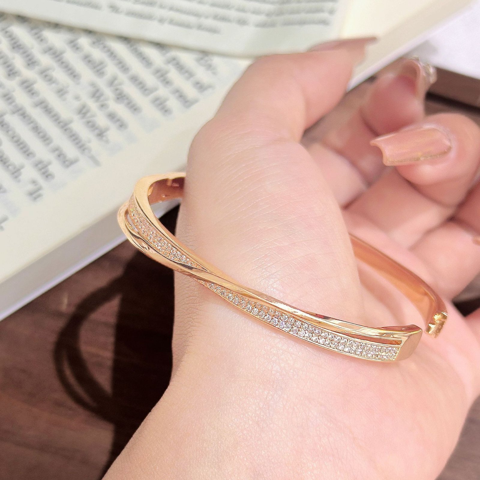 Twisted Diamond Bangle