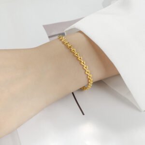 Golden Heart Link Bracelet