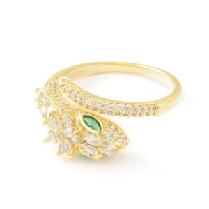 Floral Emerald & Diamond Ring