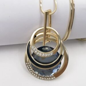 BA03460ACD266B8B6D2A6286D29BE000 Elegant Multi-Ring Pendant Necklace
