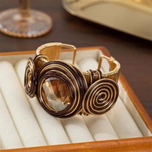 Golden Spiral Cuff Bracelet