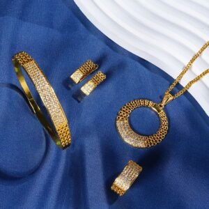 Gold Long Necklace Set