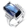 Sapphire Radiance Halo Ring
