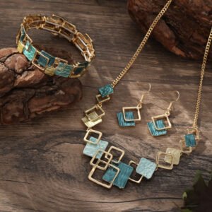 Geometric Square Jewelry Set