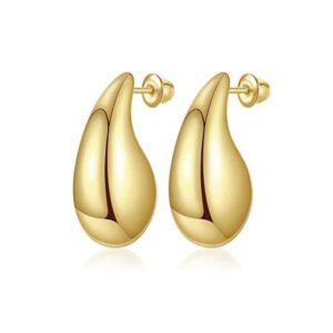 Gold Teardrop Stud Earrings