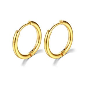 Minimal Gold Tassel Hoop Earrings for Women