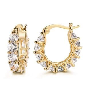 Radiant Crown Pavé Hoop Earrings